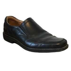 ECCO Shoes Men's Size 11.5 Black Hilton Apron Slip-On Arch Comfort Leather